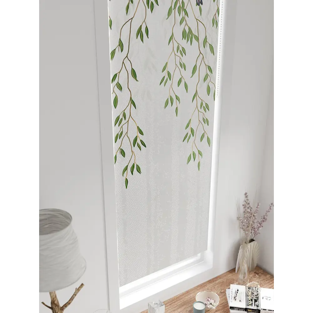 Фото 5 Рулонная штора блэкаут At Home Лингрос AT783100052 52x170 см, цвет белый