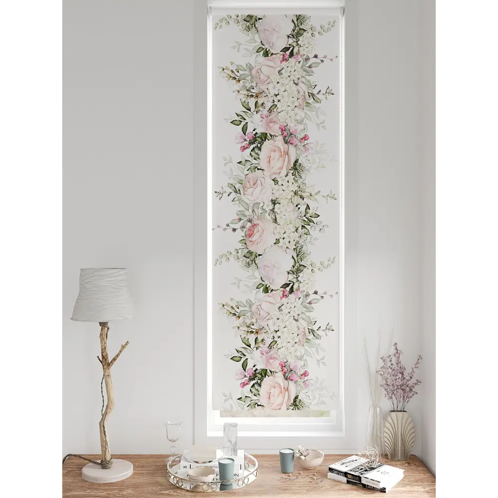 Фото 4 Рулонная штора блэкаут At Home Лингрос AT783085052 52x170 см, цвет белый