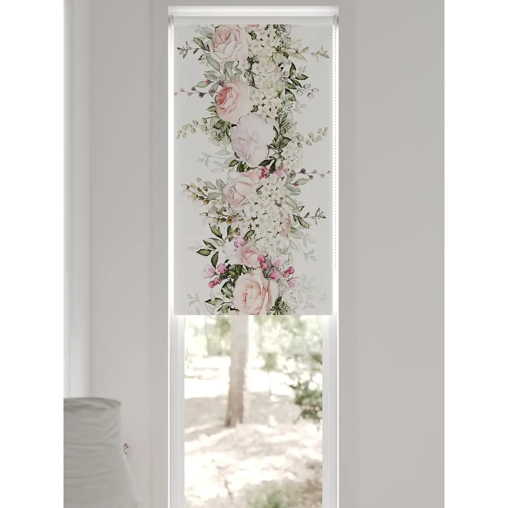 Фото 5 Рулонная штора блэкаут At Home Лингрос AT783085052 52x170 см, цвет белый