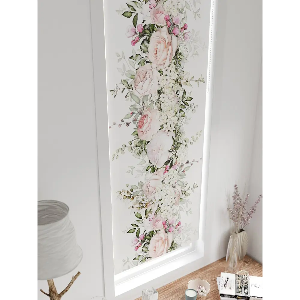 Фото 2 Рулонная штора блэкаут At Home Лингрос AT783085052 52x170 см, цвет белый