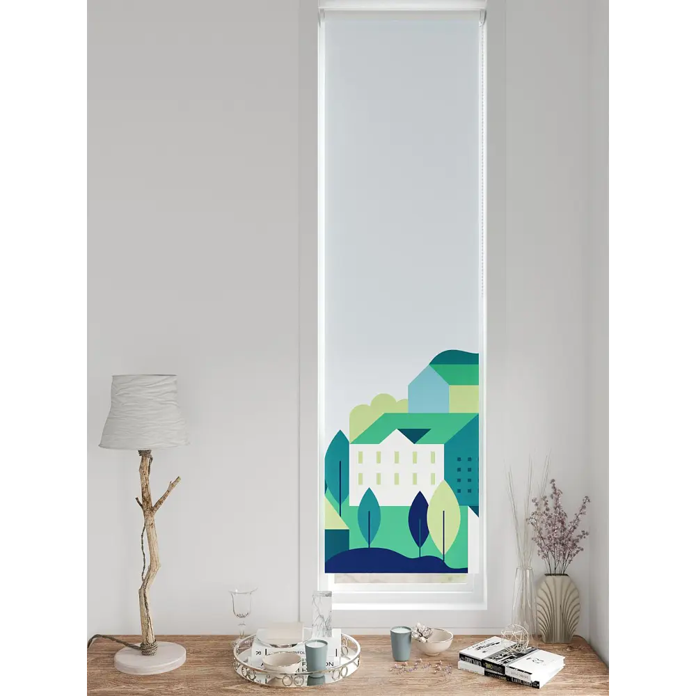 Фото 7 Рулонная штора блэкаут At Home Анзара AT783222052 52x170 см, цвет белый