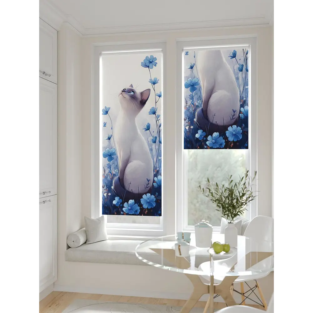 Фото 4 Рулонная штора блэкаут At Home Лертонт AT783528062 62x170 см, цвет белый