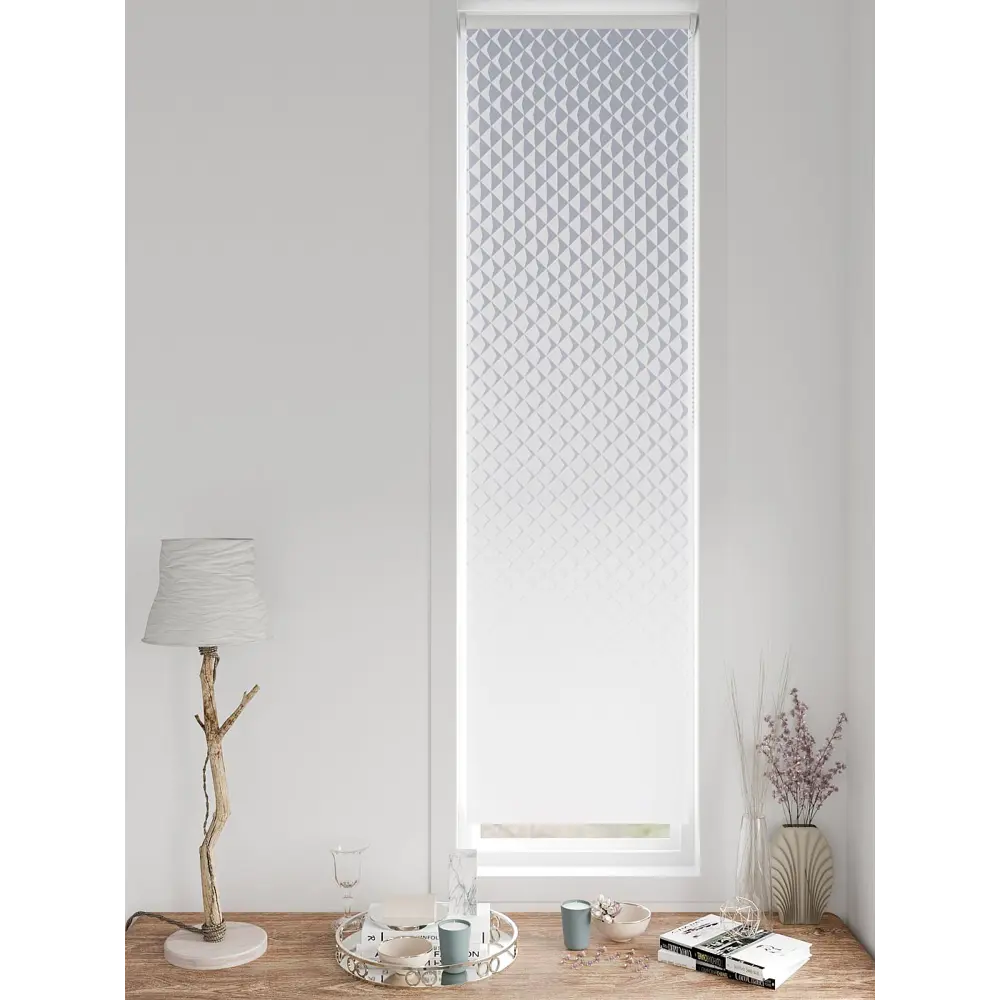 Фото 7 Рулонная штора блэкаут At Home Анзара AT783205047 47x170 см, цвет белый