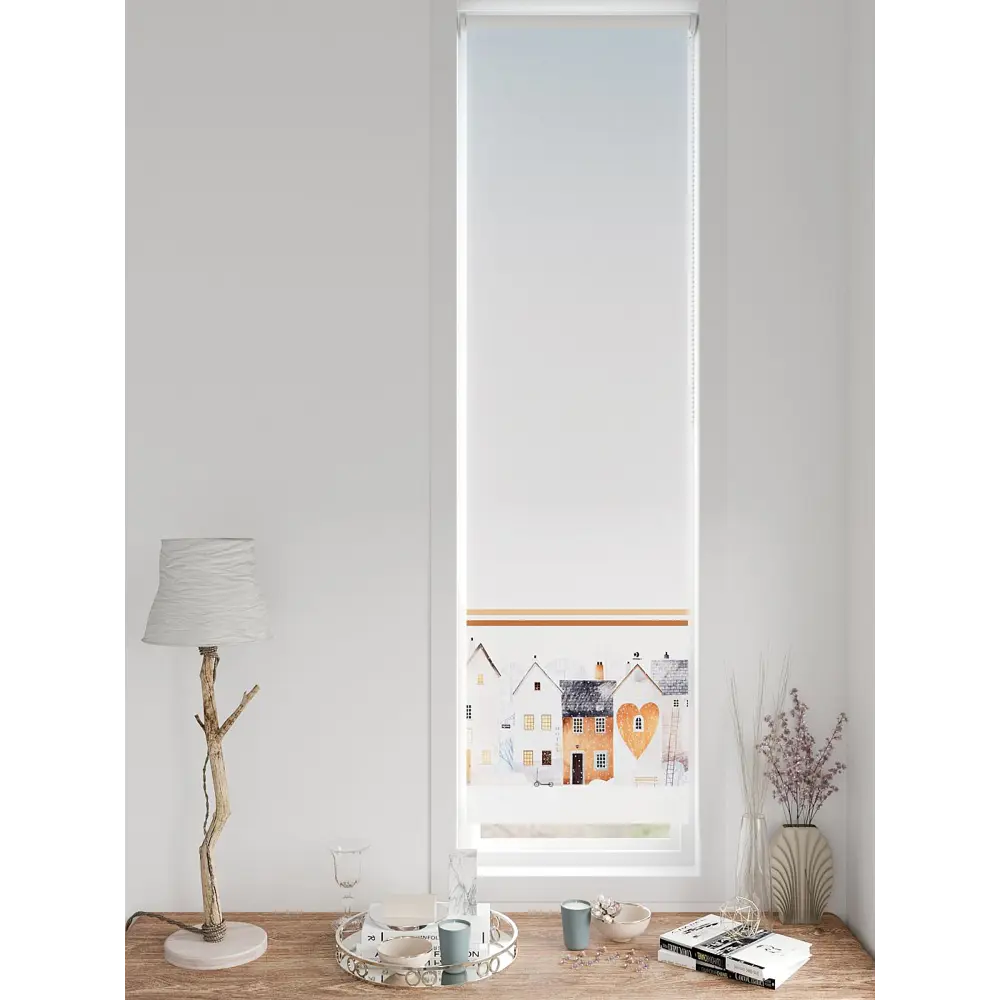 Фото 2 Рулонная штора блэкаут At Home AT783232047, 47x170 см, цвет белый, серый