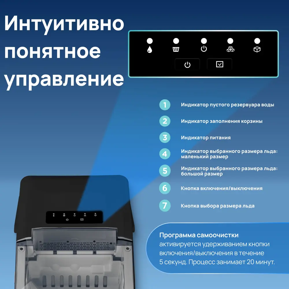 Фото 3 Ледогенератор Tesler ICM-1203 BLACK цвет черный Фото 3 Ледогенератор Tesler ICM-1203 BLACK цвет черный