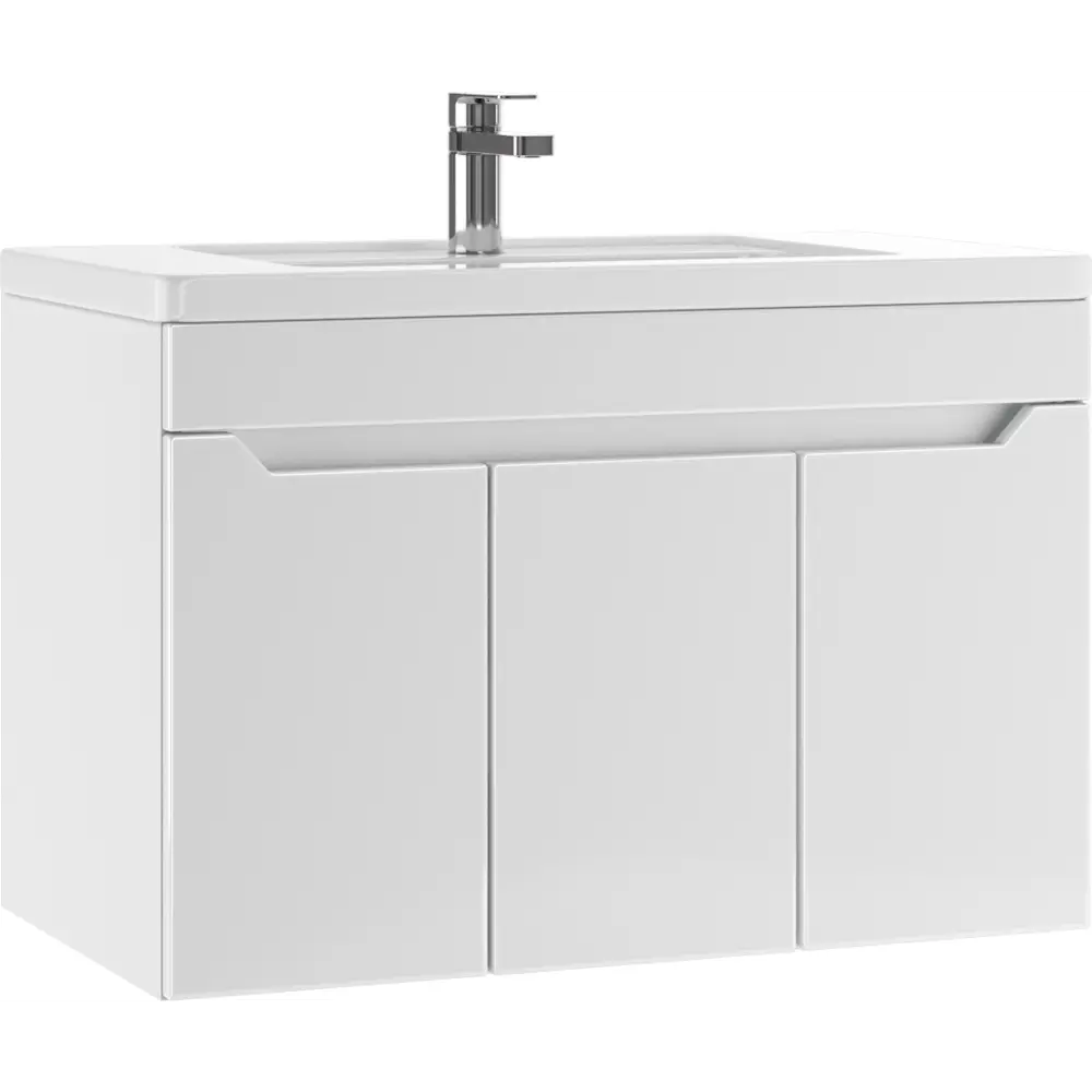 Фото 3 Тумба под раковину в ванную комнату Айсберг Maria 80 Мечта подвесная цвет белый