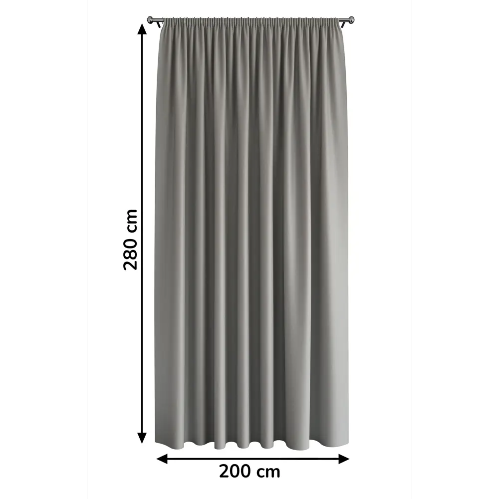 Фото 5 Штора на ленте Dora 200x280 см цвет серый Фото 5 Штора на ленте Dora 200x280 см цвет серый