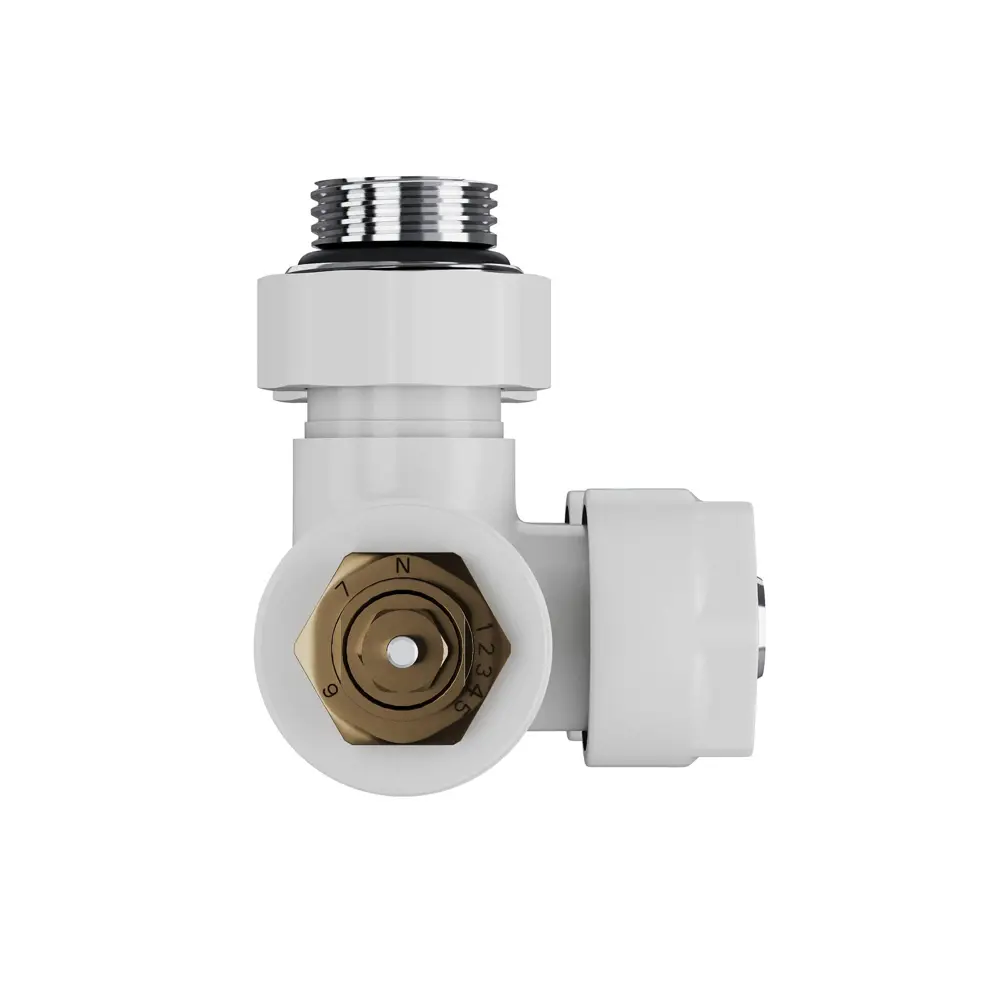 Фото 4 Узел нижнего подключения термостатический угловой Royal Thermo Design Pro 1/2" латунь цвет белый Фото 4 Узел нижнего подключения термостатический угловой Royal Thermo Design Pro 1/2" латунь цвет белый