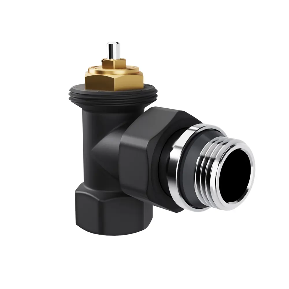Фото 3 Термостатический комплект для радиатора угловой Royal Thermo 1/2" латунь цвет черный Фото 3 Термостатический комплект для радиатора угловой Royal Thermo 1/2" латунь цвет черный