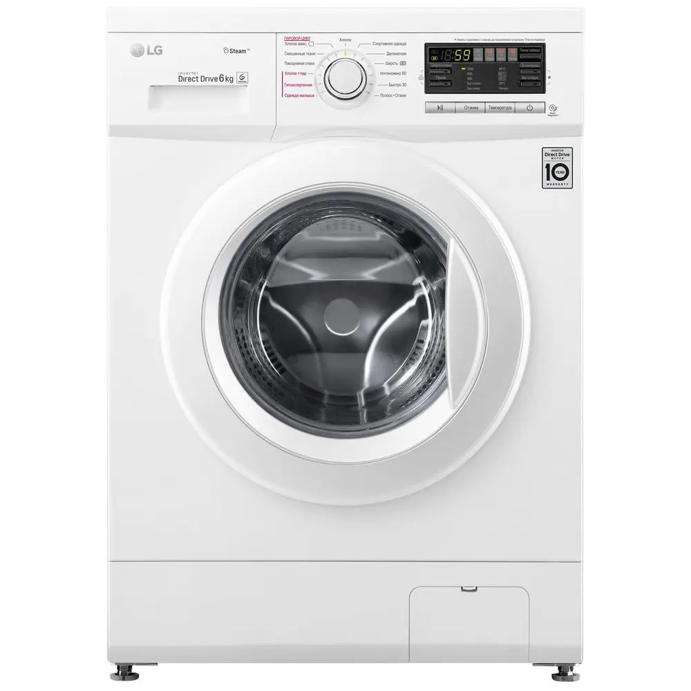 Фото 2 Стиральная машина Lg F1296nds0 60x85x44 см 6 кг цвет белый Фото 2 Стиральная машина Lg F1296nds0 60x85x44 см 6 кг цвет белый
