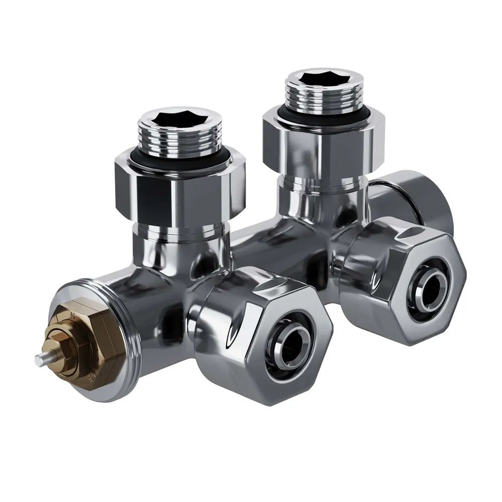 Фото 3 Узел нижнего подключения термостатический угловой Royal Thermo Design Pro 1/2" латунь цвет хром Фото 3 Узел нижнего подключения термостатический угловой Royal Thermo Design Pro 1/2" латунь цвет хром