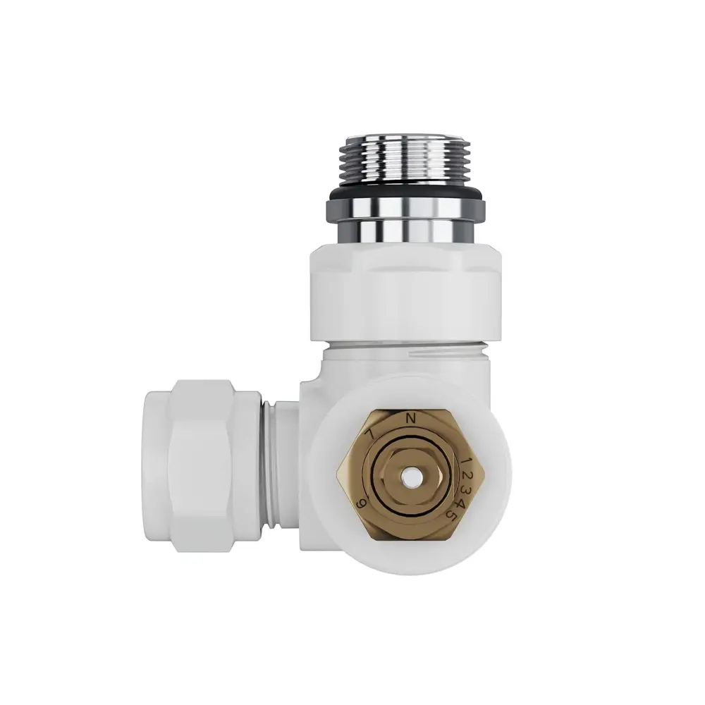 Фото 4 Термостатический комплект для радиатора трехосевой Royal Thermo Design Pro 1/2" латунь цвет белый Фото 4 Термостатический комплект для радиатора трехосевой Royal Thermo Design Pro 1/2" латунь цвет белый
