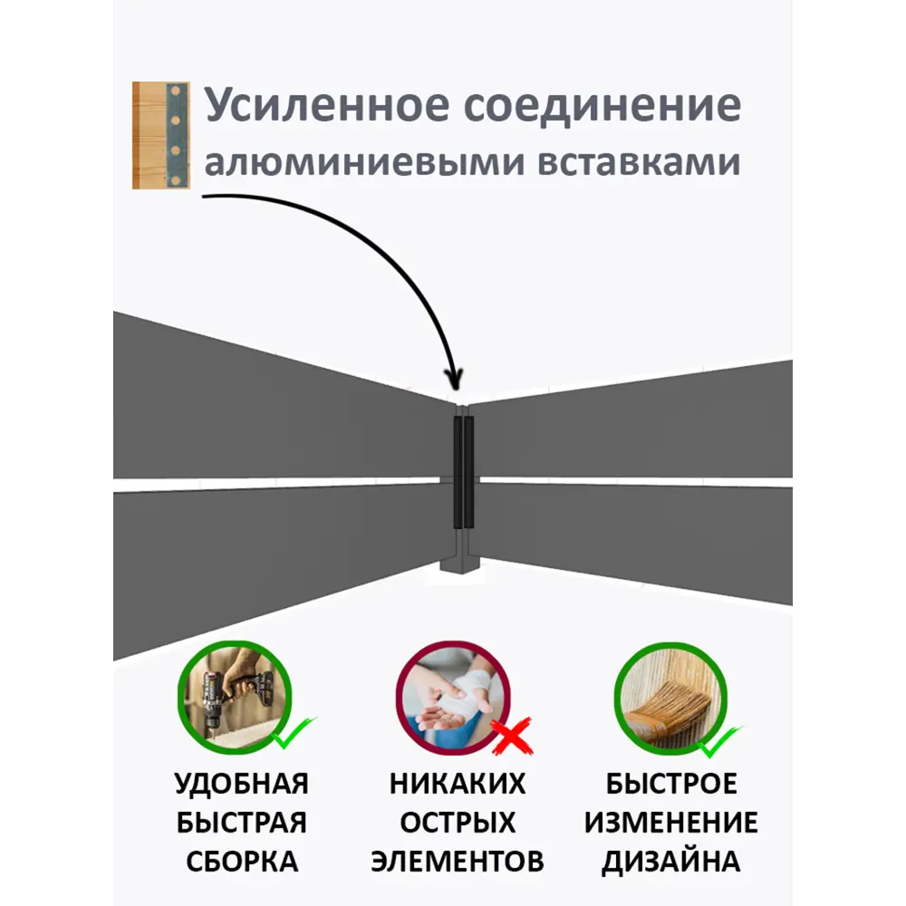 Фото 5 Грядка садовая массив сосны 180 x 60 x 20 см бежевый Фото 5 Грядка садовая массив сосны 180 x 60 x 20 см бежевый