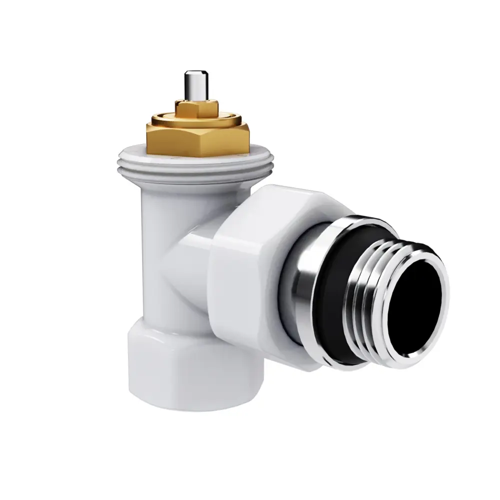 Фото 3 Термостатический комплект для радиатора угловой Royal Thermo Design 1/2" латунь цвет белый