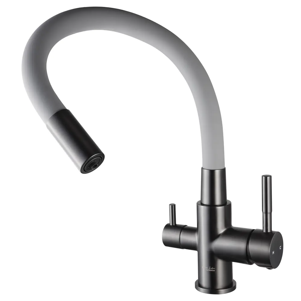 Фото 2 Смеситель для кухни Maxonor pure life PL4461-9/3 поворотный излив 192 см цвет пепельный Фото 2 Смеситель для кухни Maxonor pure life PL4461-9/3 поворотный излив 192 см цвет пепельный