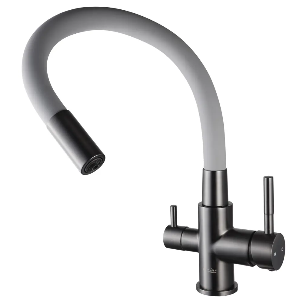 Фото 4 Смеситель для кухни Maxonor pure life PL4461-9/3 поворотный излив 192 см цвет пепельный Фото 4 Смеситель для кухни Maxonor pure life PL4461-9/3 поворотный излив 192 см цвет пепельный