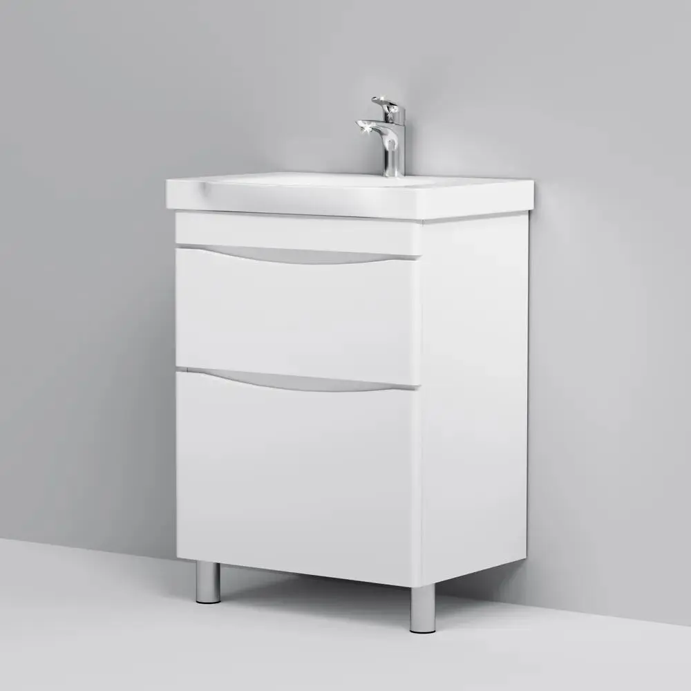 Фото 4 Тумба с раковиной Am.pm M80FSX0652WC065WG-164 Like 65 см напольная с донным клапаном цвет белый Фото 4 Тумба с раковиной Am.pm M80FSX0652WC065WG-164 Like 65 см напольная с донным клапаном цвет белый