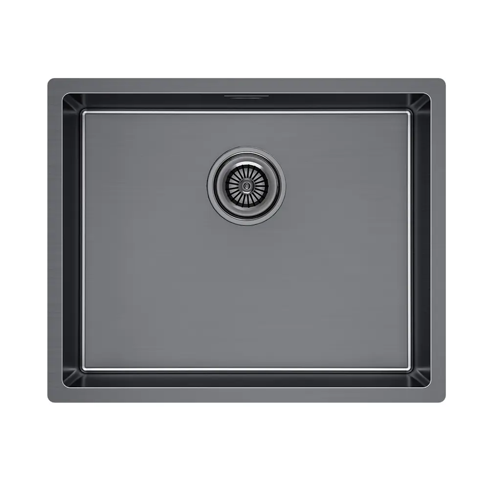 Фото Мойка для кухни Paulmark Lassan 44x54 см глубина чаши 20 см нержавеющая сталь aisi 304 цвет темно-серый Фото Мойка для кухни Paulmark Lassan 44x54 см глубина чаши 20 см нержавеющая сталь aisi 304 цвет темно-серый