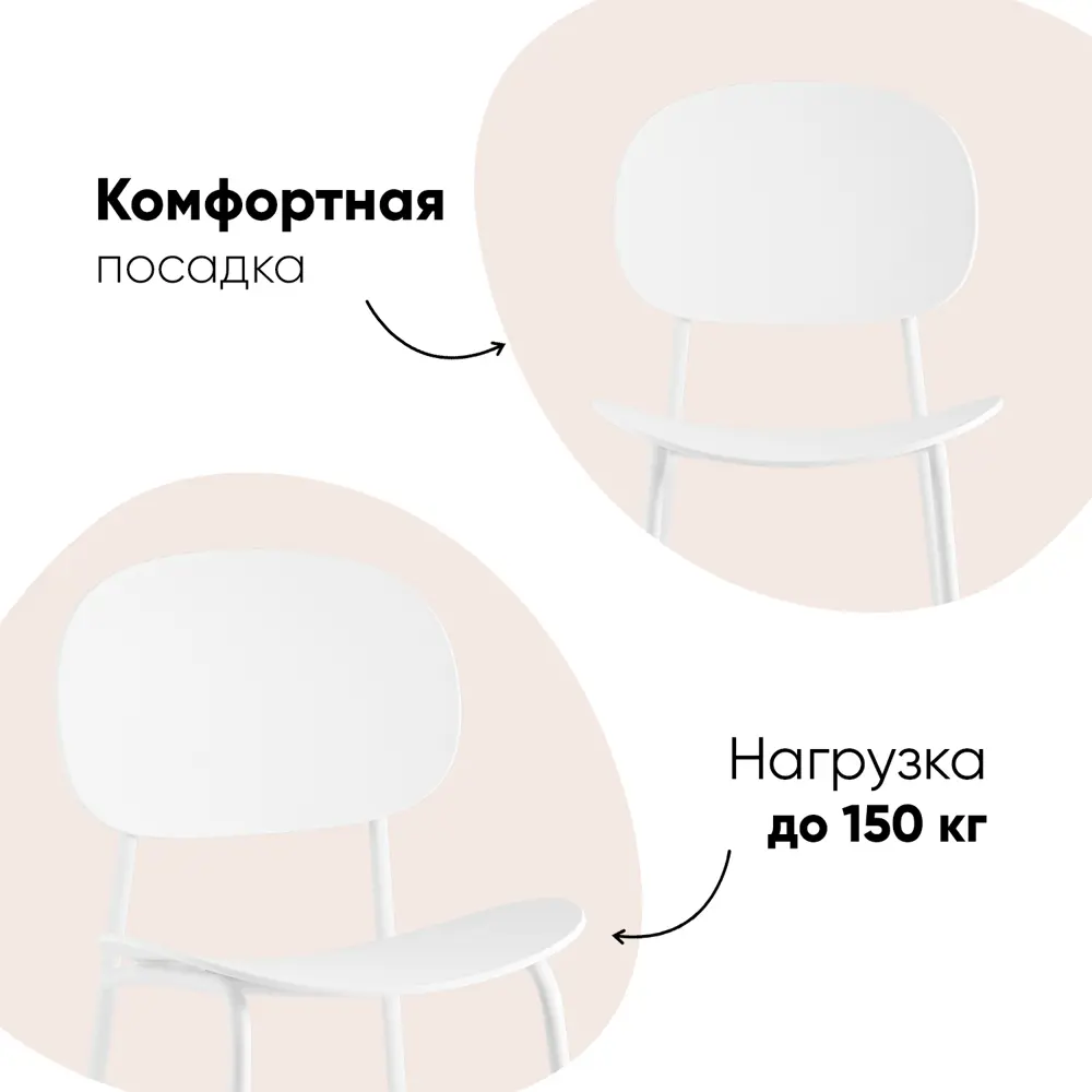 Фото 8 Стул Stool group Edie 45x44.5x39 см пластик цвет белый 4 шт. Фото 8 Стул Stool group Edie 45x44.5x39 см пластик цвет белый 4 шт.