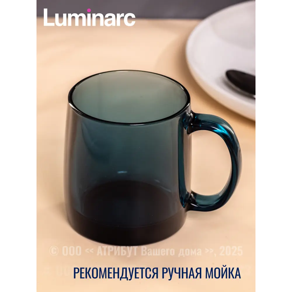 Фото 4 Кружка 380 мл Luminarc Набор кружек нордик лондон топаз 4шт 380мл Q0376-4ECOM стекло цвет синий 4 шт