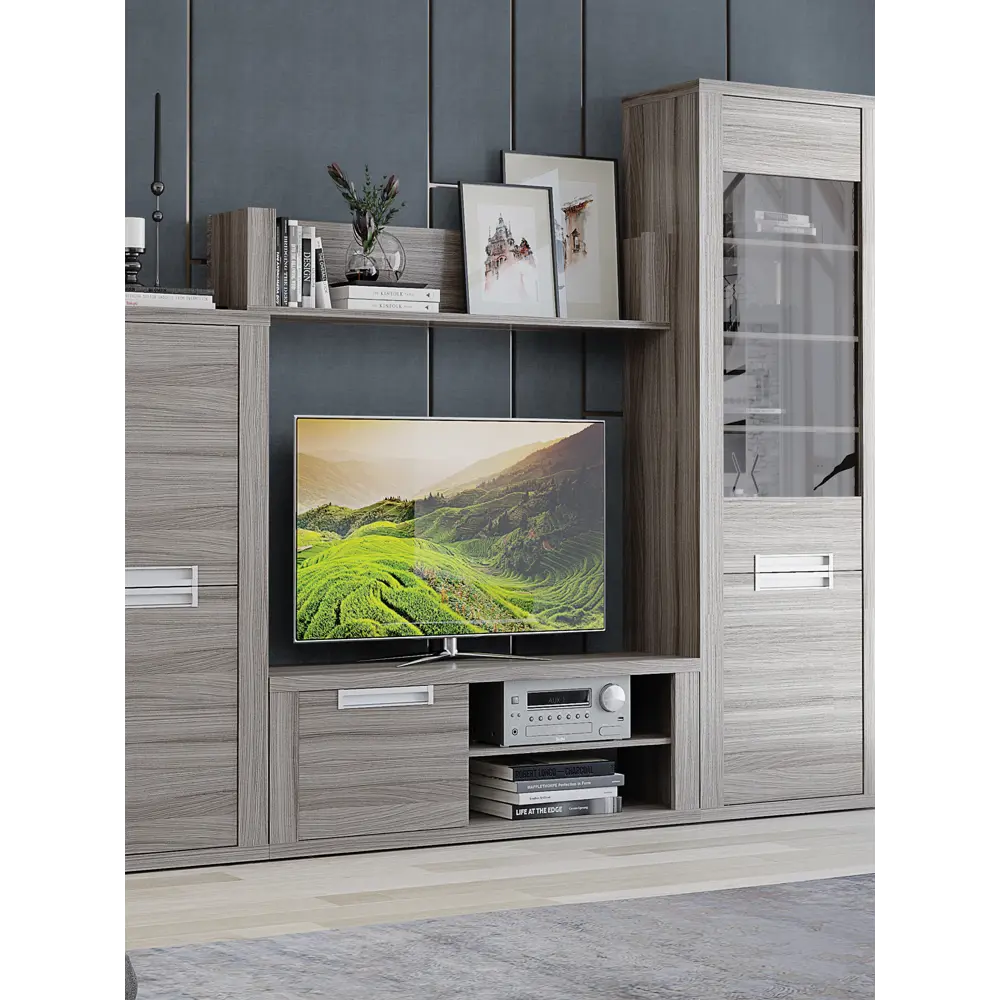 Фото 5 Тумба под телевизор Beneli 2020036500300 135x47x40 см ЛДСП цвет коричневый