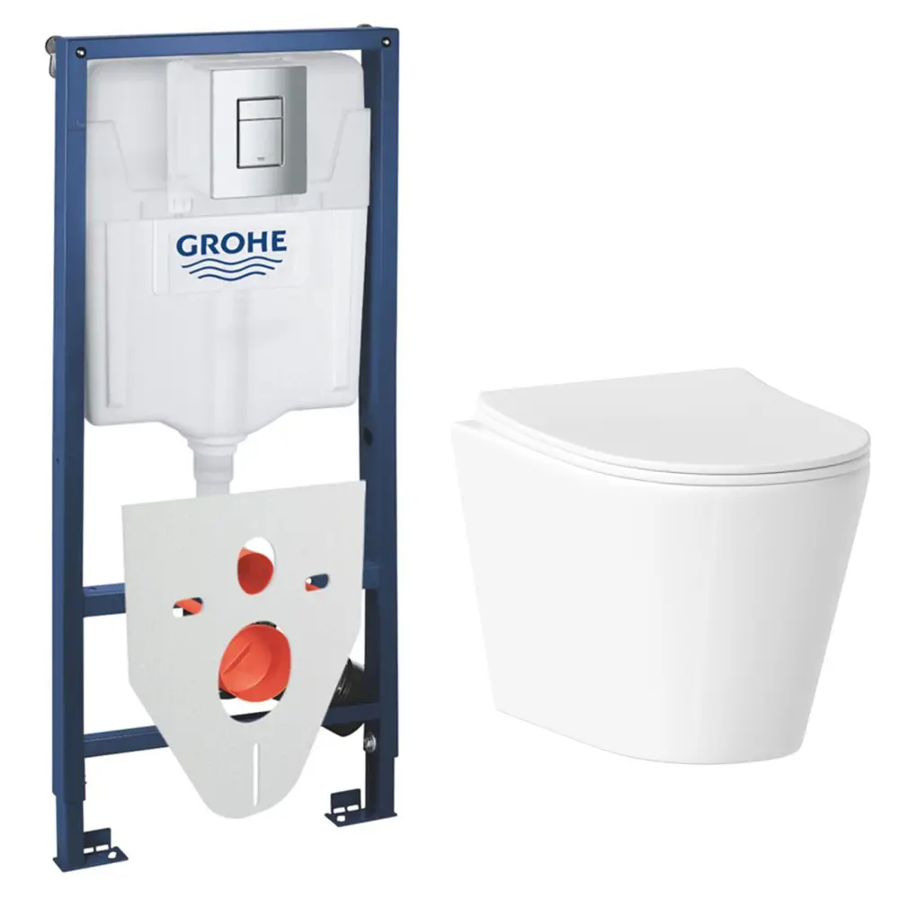 Фото Комплект инсталляция с унитазом Grohe P5218241R0 цвет белый Фото Комплект инсталляция с унитазом Grohe P5218241R0 цвет белый