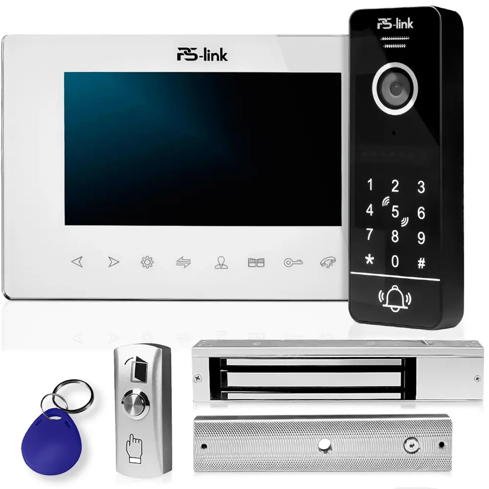 Фото Комплект Wi Fi видеодомофона Ps-link KIT-7427WB-28 6223 7" цвет белый Фото Комплект Wi Fi видеодомофона Ps-link KIT-7427WB-28 6223 7" цвет белый