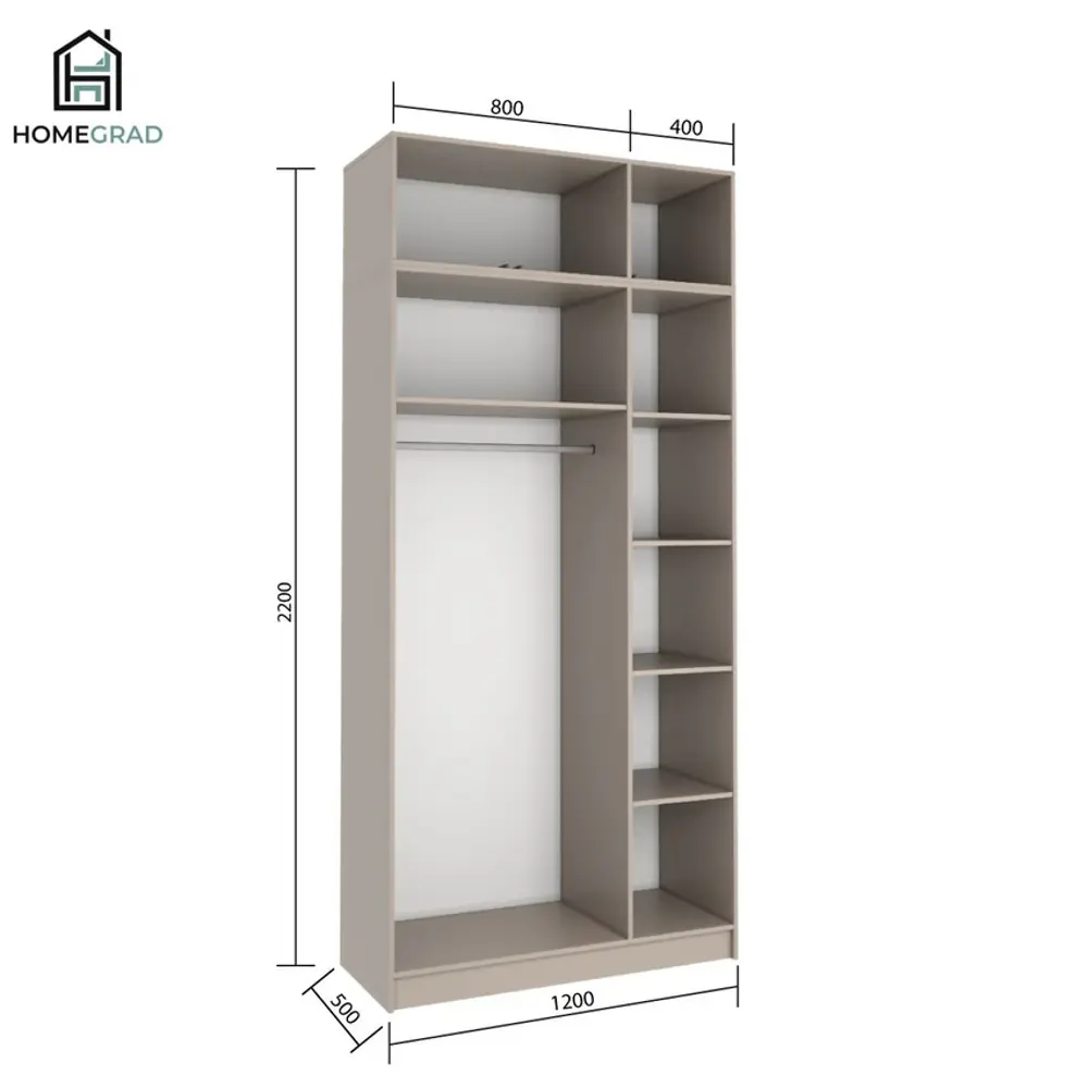 Фото 4 Шкаф Homegrad Bos120ант 120x260x52 см ЛДСП цвет капучино Фото 4 Шкаф Homegrad Bos120ант 120x260x52 см ЛДСП цвет капучино
