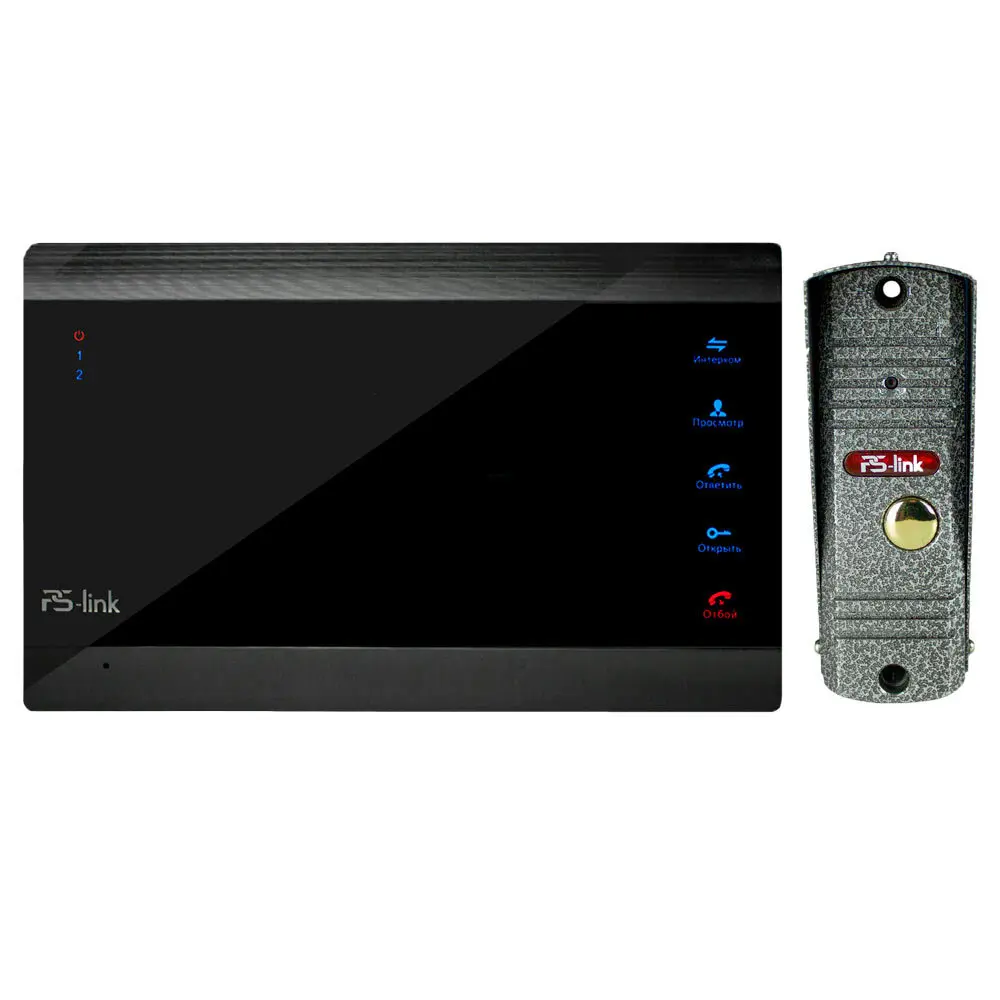 Фото Комплект видеодомофона Ps-link KIT-706DP-201CR-S 7" цвет черный Фото Комплект видеодомофона Ps-link KIT-706DP-201CR-S 7" цвет черный