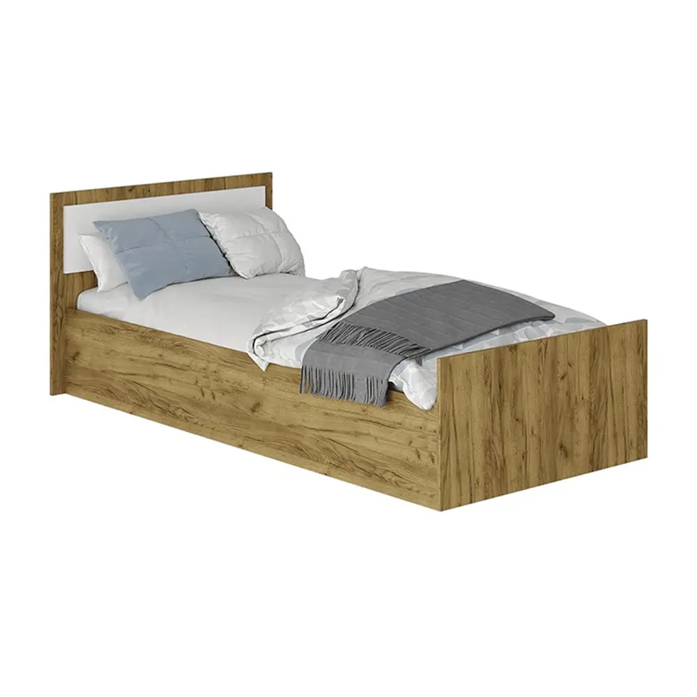 Фото Кровать Мебелони Нонтон евро light 105 x 75 x 203.2 см ЛДСП цвет крафт/белый Фото Кровать Мебелони Нонтон евро light 105 x 75 x 203.2 см ЛДСП цвет крафт/белый