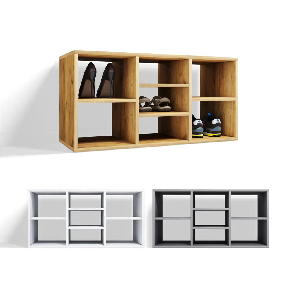 Фото 4 Шкаф для обуви Velardy Home Place Pro 90x45x35 см 7 полок ЛДСП цвет дуб крафт золотой Фото 4 Шкаф для обуви Velardy Home Place Pro 90x45x35 см 7 полок ЛДСП цвет дуб крафт золотой
