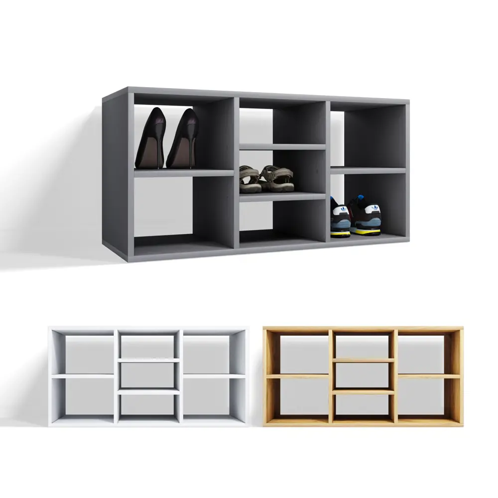 Фото 4 Шкаф для обуви Velardy Home Place Pro 90x45x35 см 7 полок ЛДСП цвет графит Фото 4 Шкаф для обуви Velardy Home Place Pro 90x45x35 см 7 полок ЛДСП цвет графит