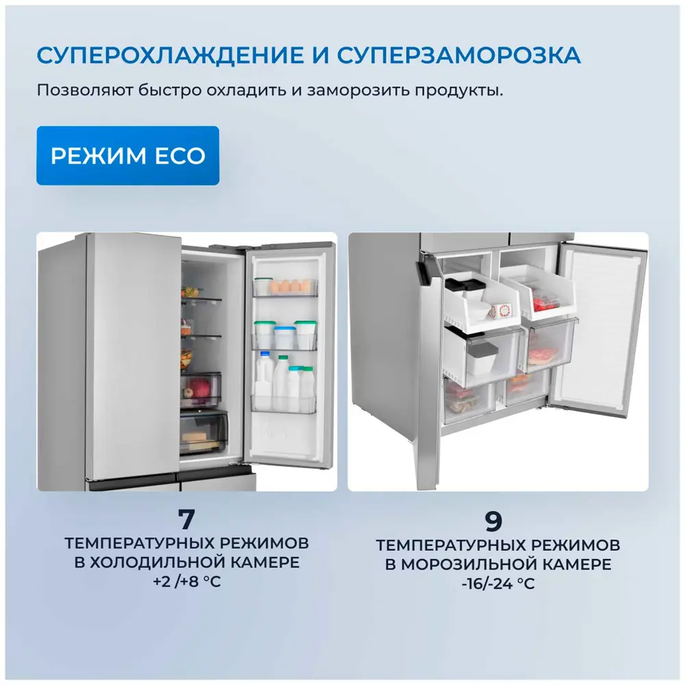 Фото 3 Отдельностоящий холодильник Zugel ZRCD430X, нержавеющая сталь 78.2x182.5 см цвет нержавеющая сталь Фото 3 Отдельностоящий холодильник Zugel ZRCD430X, нержавеющая сталь 78.2x182.5 см цвет нержавеющая сталь