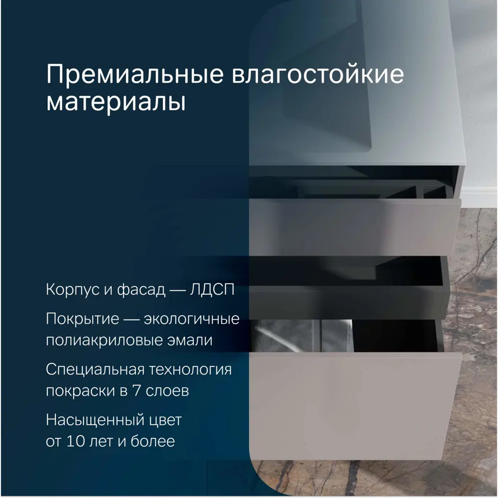 Фото 4 Тумба под раковину Am.pm INSPIRE V2.0 M50AFHX1003EGM подвесная 100 см 3 ящика цвет серый Фото 4 Тумба под раковину Am.pm INSPIRE V2.0 M50AFHX1003EGM подвесная 100 см 3 ящика цвет серый