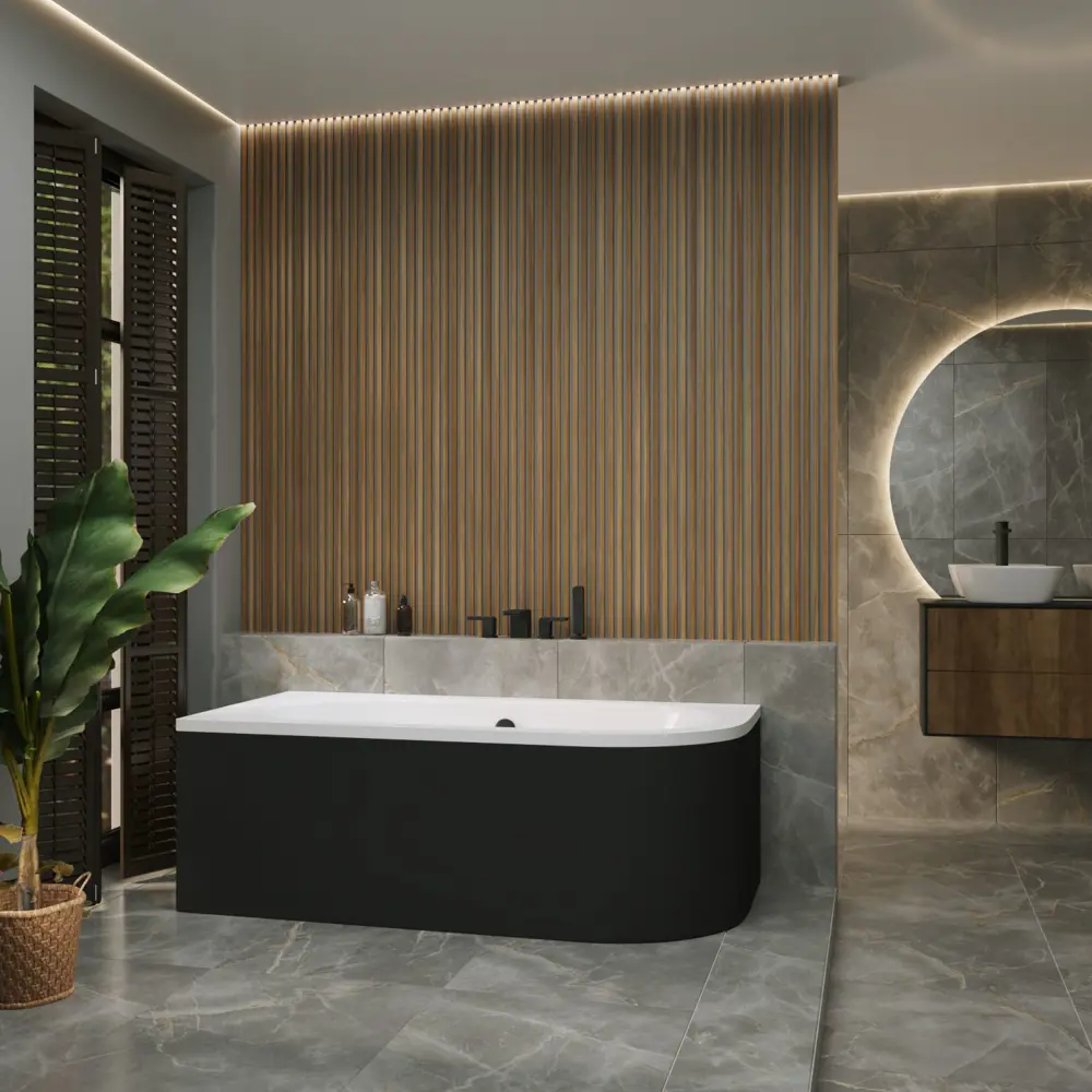 Фото 2 Ванна акриловая Helmken Marbella Lux 7502R694T5 180x80 комплект 3 в 1: левосторонняя ванна, каркас, подголовник серого цвета Фото 2 Ванна акриловая Helmken Marbella Lux 7502R694T5 180x80 комплект 3 в 1: левосторонняя ванна, каркас, подголовник серого цвета