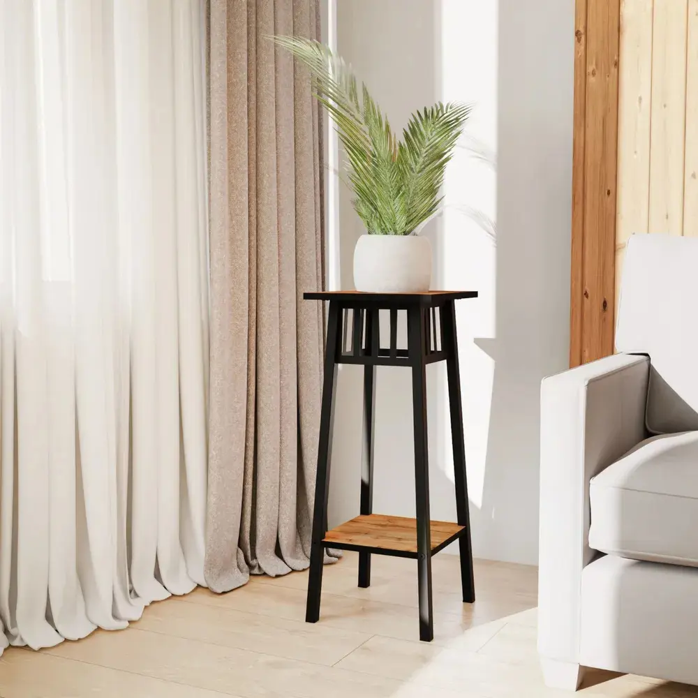 Фото Подставка для цветов Make Mebel Фрейя 78x32x32 см металл коричневый/черный Фото Подставка для цветов Make Mebel Фрейя 78x32x32 см металл коричневый/черный