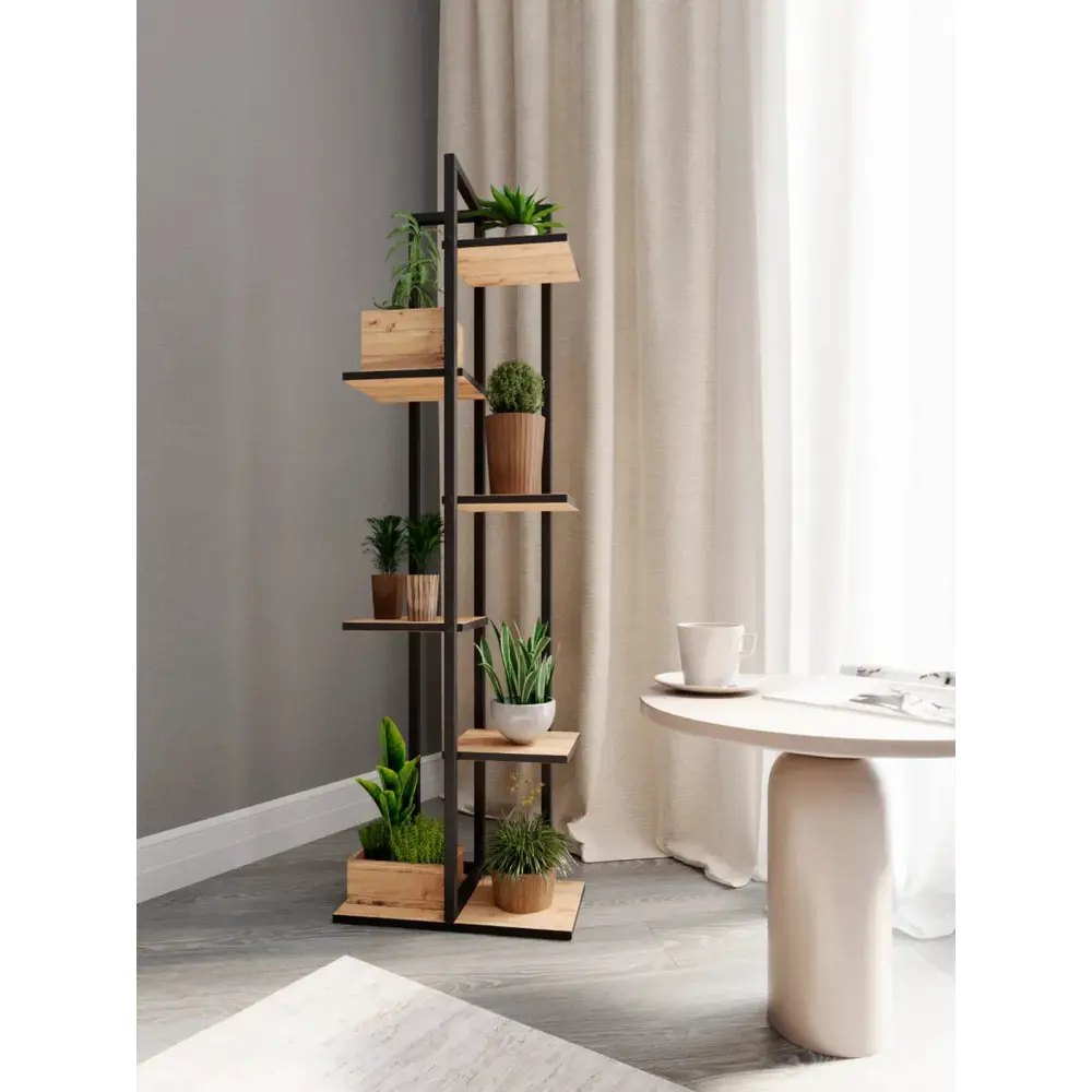 Фото 4 Подставка для цветов Make Mebel Этажи-6 24x44x139 см металл коричневый Фото 4 Подставка для цветов Make Mebel Этажи-6 24x44x139 см металл коричневый