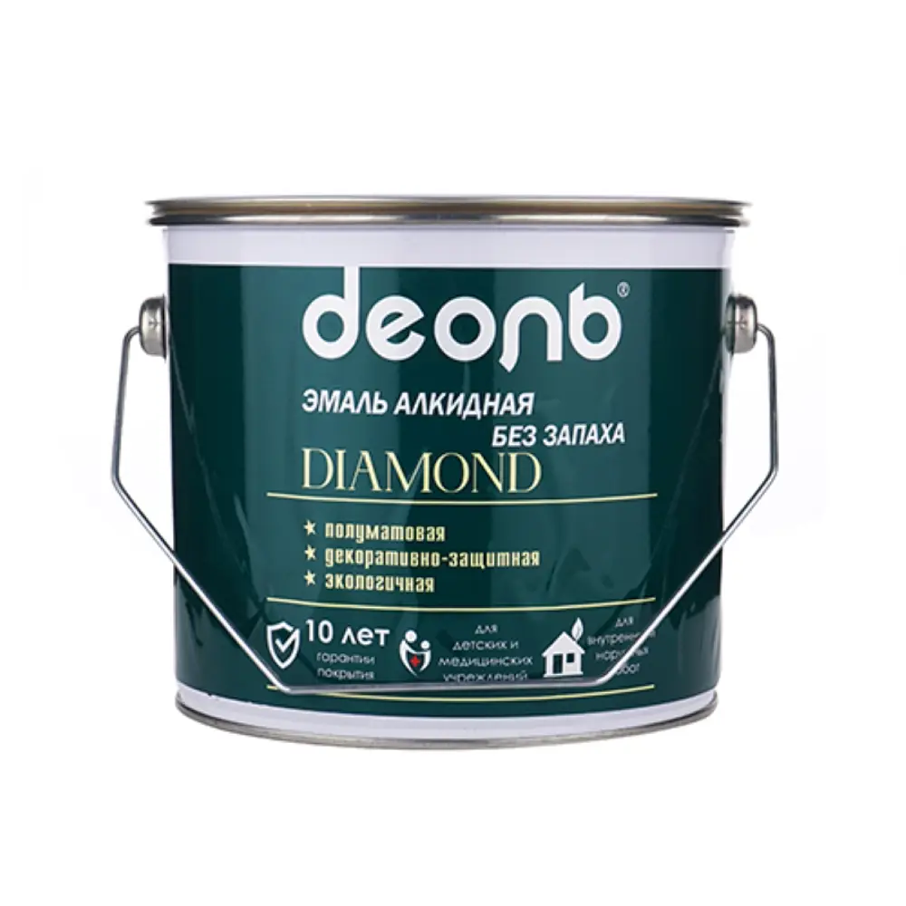 Фото Эмаль Деоль Diamond без запаха полуматовая белая 2.7 л Фото Эмаль Деоль Diamond без запаха полуматовая белая 2.7 л