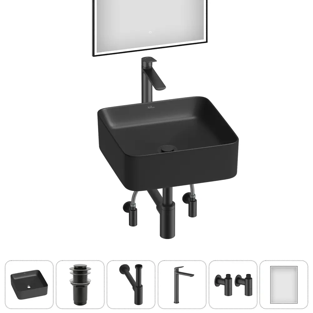 Фото 5 Раковина Wellsee mint 20218888R 38см цвет раковина 6 в 1: д/к, сифон, смеситель, вентили, зеркало Фото 5 Раковина Wellsee mint 20218888R 38см цвет раковина 6 в 1: д/к, сифон, смеситель, вентили, зеркало