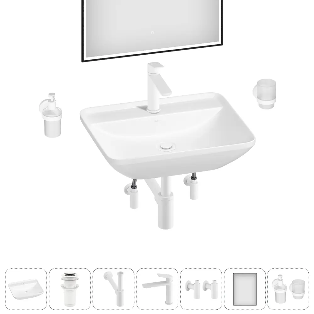 Фото 6 Раковина Wellsee cute twin s 20218978R 55см цвет раковина 7 в 1: д/к, сифон, смеситель, зеркало, вентили, аксессуары Фото 6 Раковина Wellsee cute twin s 20218978R 55см цвет раковина 7 в 1: д/к, сифон, смеситель, зеркало, вентили, аксессуары