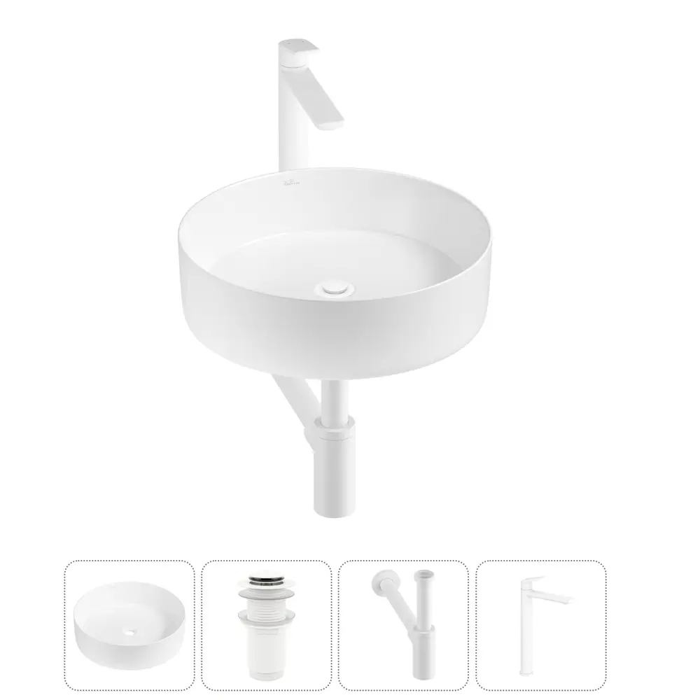 Фото 6 Раковина накладная для ванной Wellsee Coax 20213874R с донным клапаном, сифоном и смесителем круг 30x30 см цвет белый Фото 6 Раковина накладная для ванной Wellsee Coax 20213874R с донным клапаном, сифоном и смесителем круг 30x30 см цвет белый