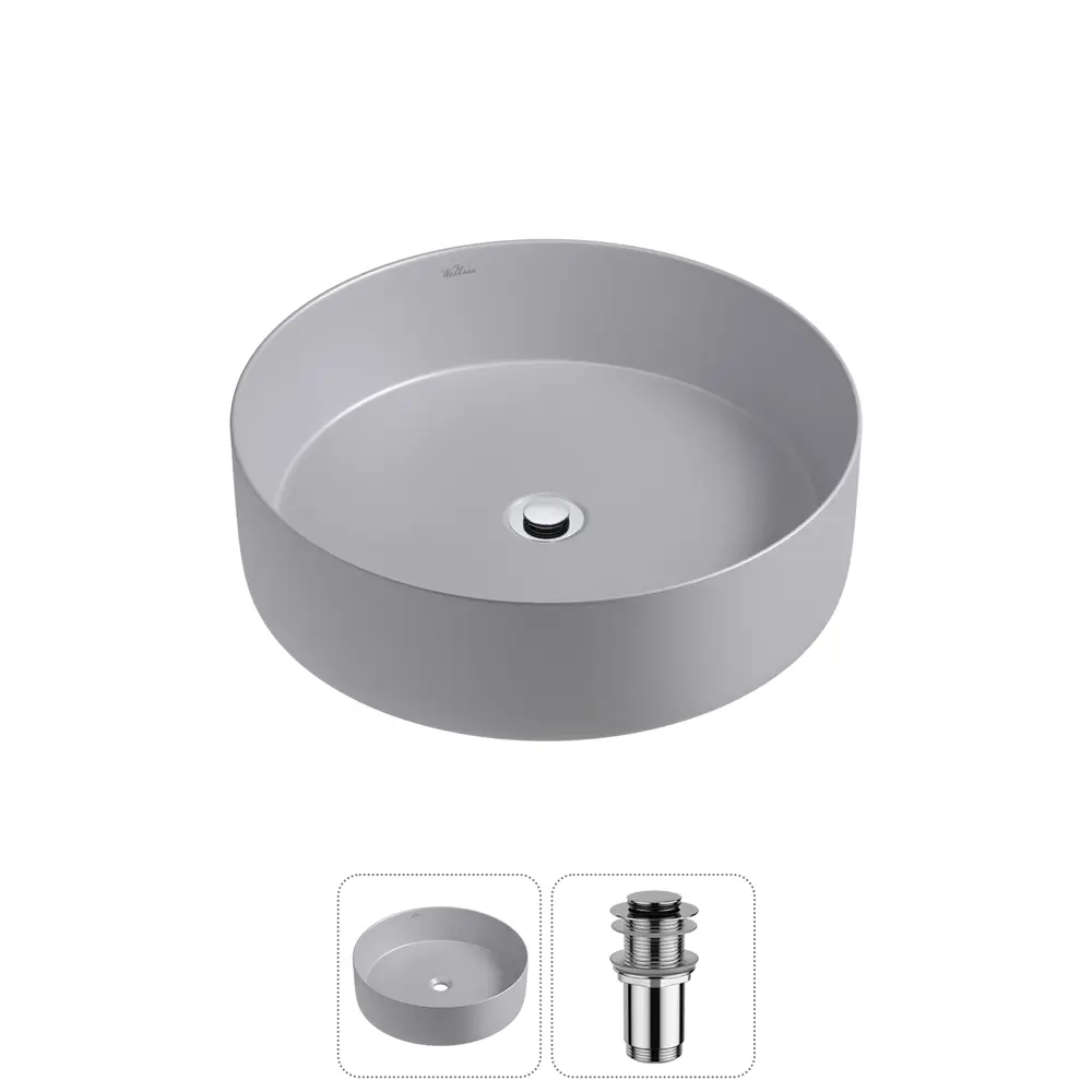 Фото 9 Раковина накладная для ванной Wellsee Coax 20213995R с донным клапаном круг 30x30 см цвет Серый/серебристый Фото 9 Раковина накладная для ванной Wellsee Coax 20213995R с донным клапаном круг 30x30 см цвет Серый/серебристый