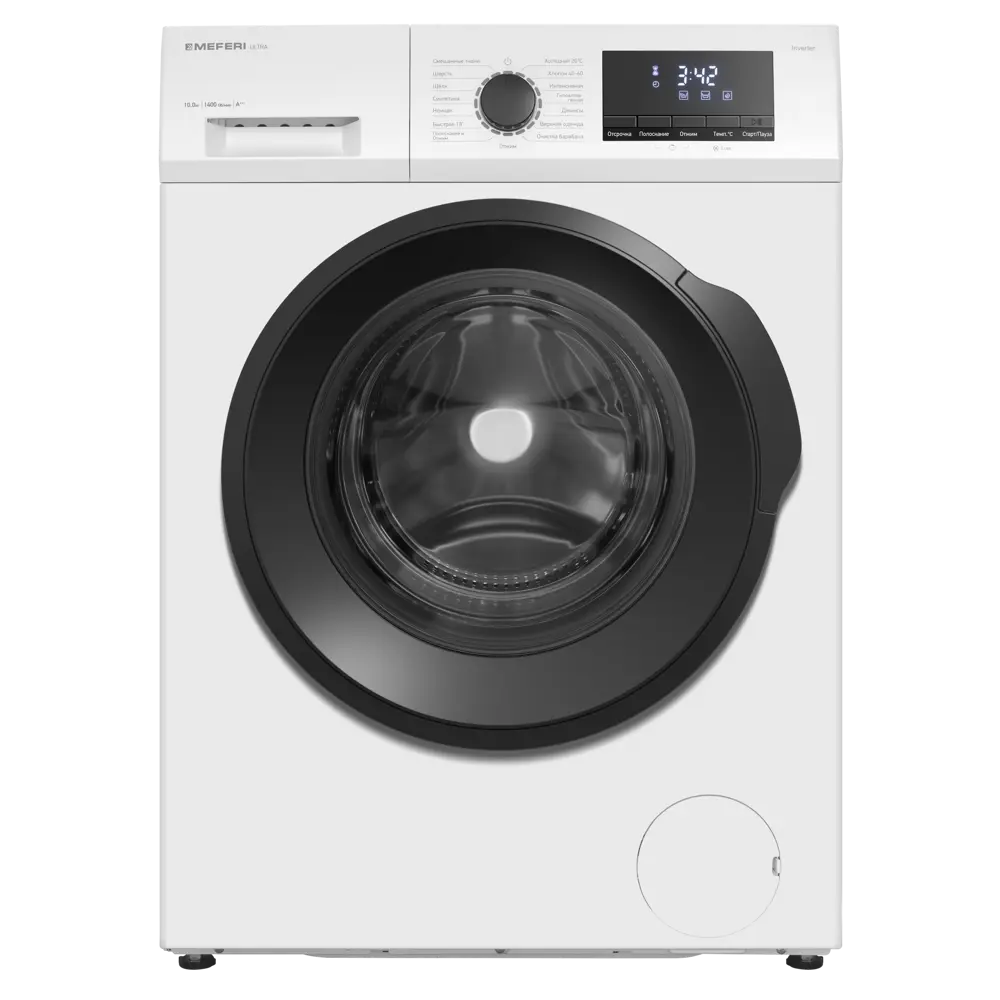 Фото Стиральная машина Meferi MFW101415WH ultra с инвертором отдельностоящая 59.5x84.5x66.5 см 10 кг цвет белый Фото Стиральная машина Meferi MFW101415WH ultra с инвертором отдельностоящая 59.5x84.5x66.5 см 10 кг цвет белый