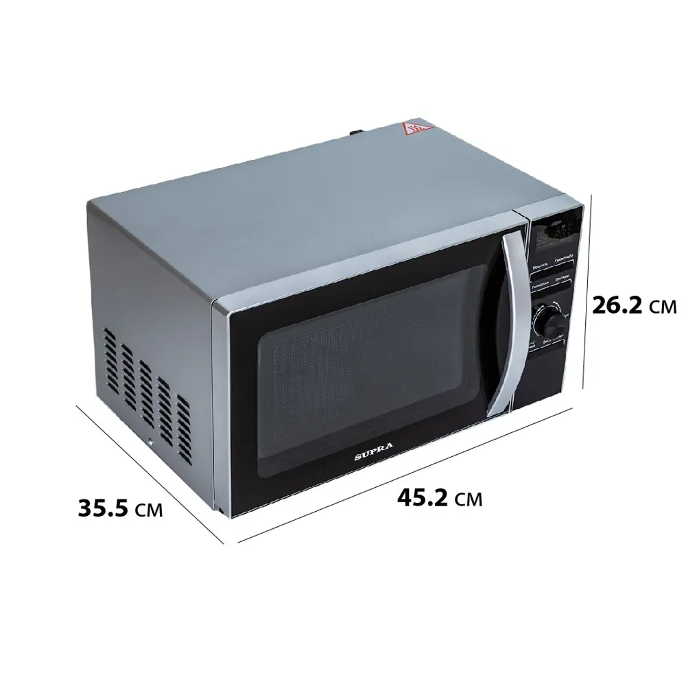 Фото 4 Отдельностоящая микроволновая печь Supra 20TSG55 20 л 45.2x26.2x35.5 см цвет серебристо-черный Фото 4 Отдельностоящая микроволновая печь Supra 20TSG55 20 л 45.2x26.2x35.5 см цвет серебристо-черный