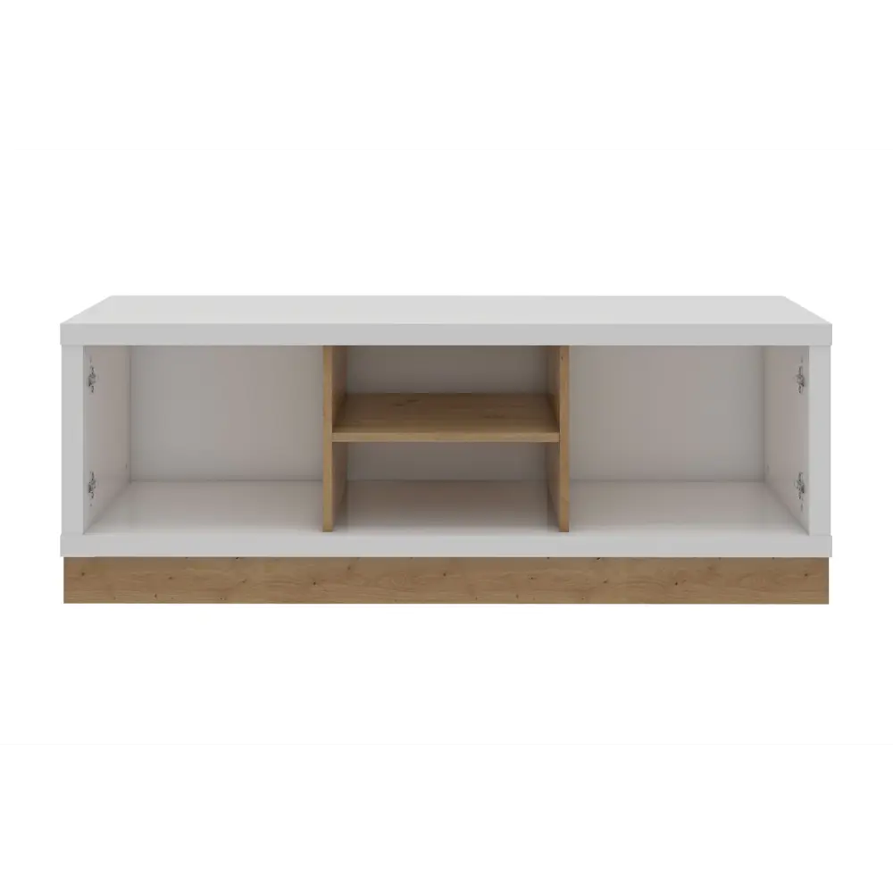 Фото Тумба под телевизор Столлайн 08-169135 137x39.3x51.8 см ЛДСП цвет белый/дуб дикий Фото Тумба под телевизор Столлайн 08-169135 137x39.3x51.8 см ЛДСП цвет белый/дуб дикий