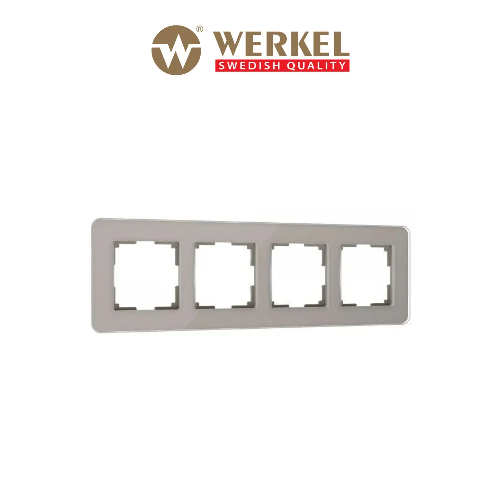 Фото Рамка для розеток и выключателей Werkel Elite 4 поста цвет дымчатый Фото Рамка для розеток и выключателей Werkel Elite 4 поста цвет дымчатый