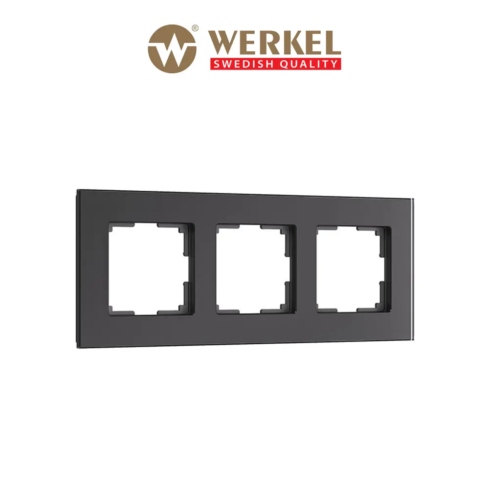 Фото Рамка для розеток и выключателей Werkel Senso W0033108 3 поста цвет черный Фото Рамка для розеток и выключателей Werkel Senso W0033108 3 поста цвет черный