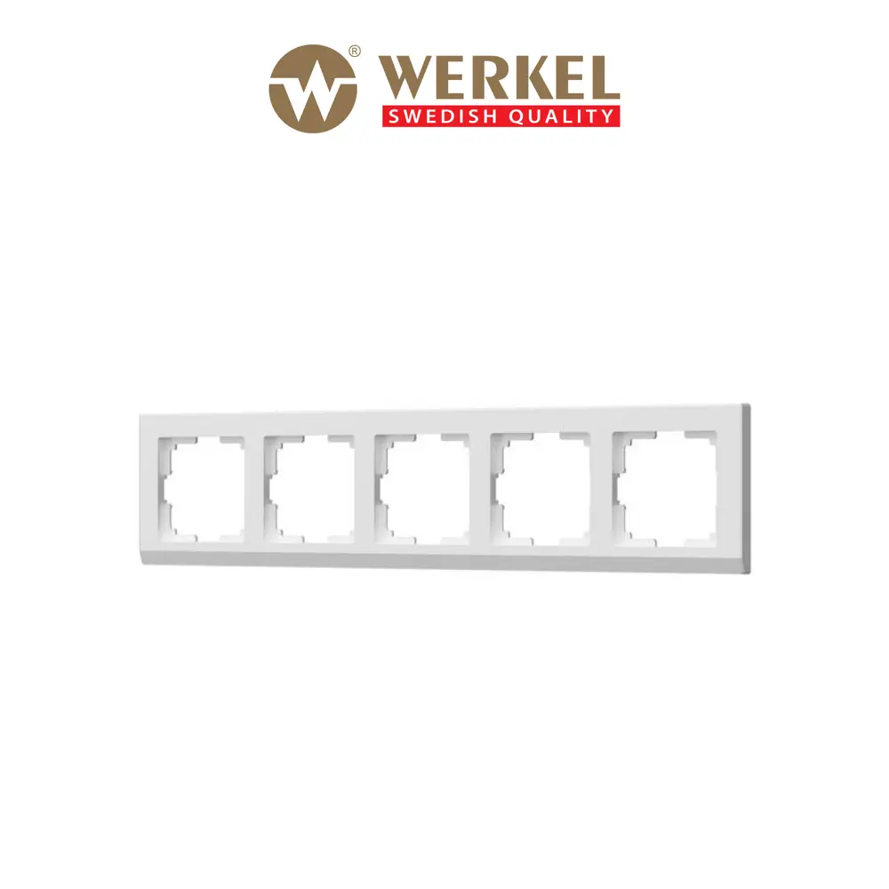 Фото Рамка для розеток и выключателей Werkel Stark 5 постов цвет белый Фото Рамка для розеток и выключателей Werkel Stark 5 постов цвет белый