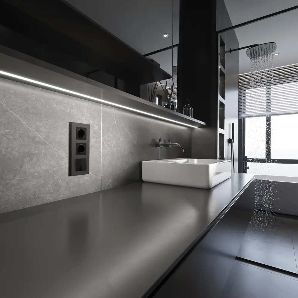 Фото 4 Рамка для розеток и выключателей Werkel Slab W0032963 3 поста цвет бронза матовый Фото 4 Рамка для розеток и выключателей Werkel Slab W0032963 3 поста цвет бронза матовый