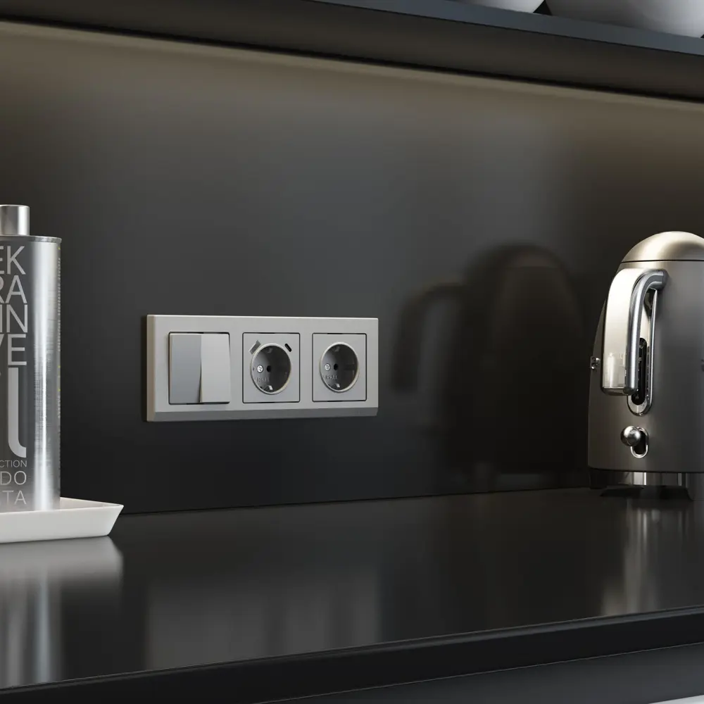 Фото 3 Розетка USB встраиваемая Werkel W1171765 с заземлением со шторкой цвет серебряный матовый Фото 3 Розетка USB встраиваемая Werkel W1171765 с заземлением со шторкой цвет серебряный матовый